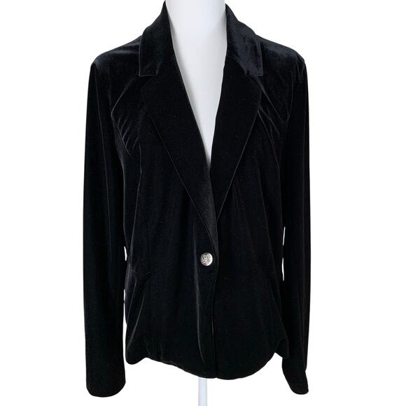 NEW White House Black Market Size 16 Velvet Jacket Black Holiday Formal - Picture 1 of 9